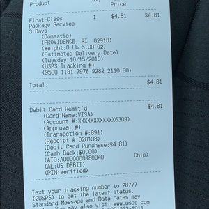 First class shipping